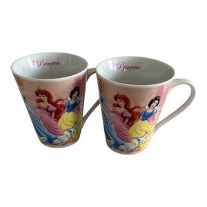 Disney Princess Ceramic Mug Set of 2 – Ariel, Snow White, Cinderella, Belle, Aur